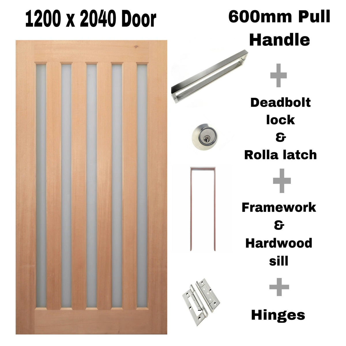Door Package 1 - 5 lite vertical - Just Doors QLD