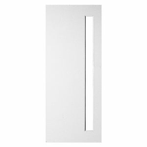White 1 lite Vertical (smooth) 820 x 2040 Fibreglass Entrance door INSTALLED PACKAGE