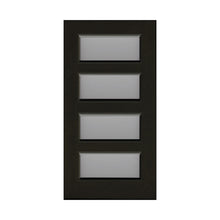 Load image into Gallery viewer, BLACK 4 lite Horizontal 820 x 2040 x 40 Fibreglass Door (BLACK woodgrain) INSTALLED PACKAGE