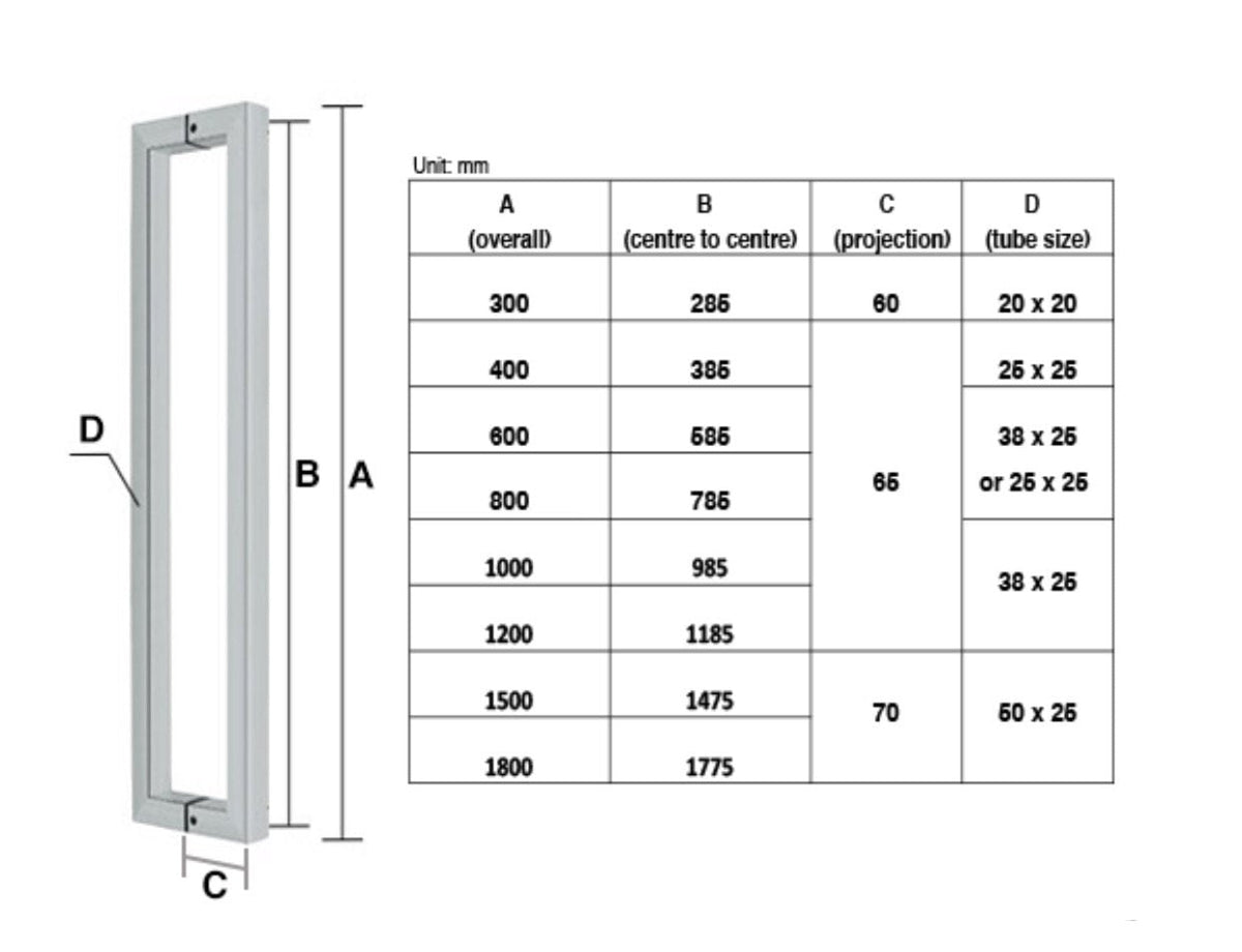 JD1- 1000mm brushed Stainless Steel Finish - Just Doors QLD