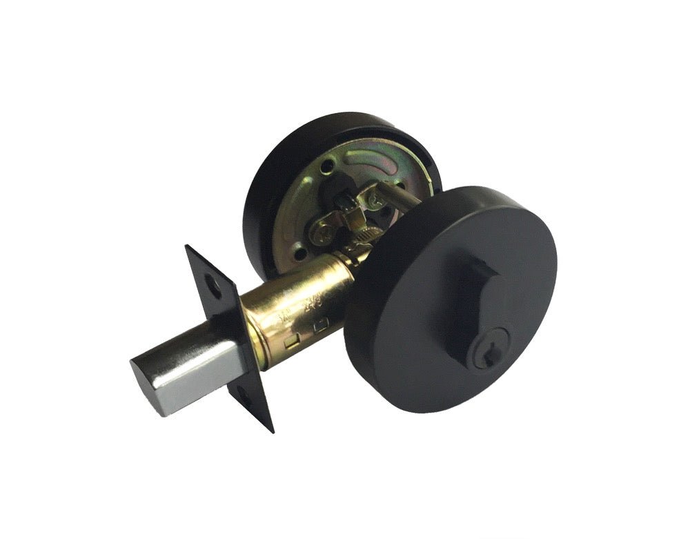 L1- Madison Lever Handle Set || ENTRANCE DEADBOLT COMBO || Matte Black - Just Doors QLD