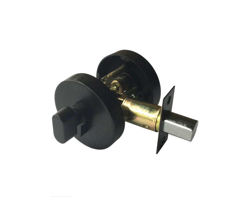 L1- Madison Lever Handle Set || ENTRANCE DEADBOLT COMBO || Matte Black - Just Doors QLD