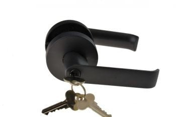 L1 - Madison Lever Handle Set || ENTRANCE || Matte Black - Just Doors QLD
