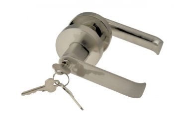 L1- Madison Lever Handle Set || ENTRANCE || Satin Nickel - Just Doors QLD