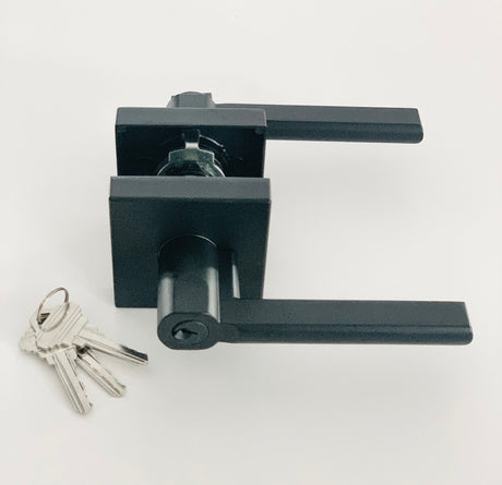 L4- Vienna Matte Black Entrance lever - Just Doors QLD