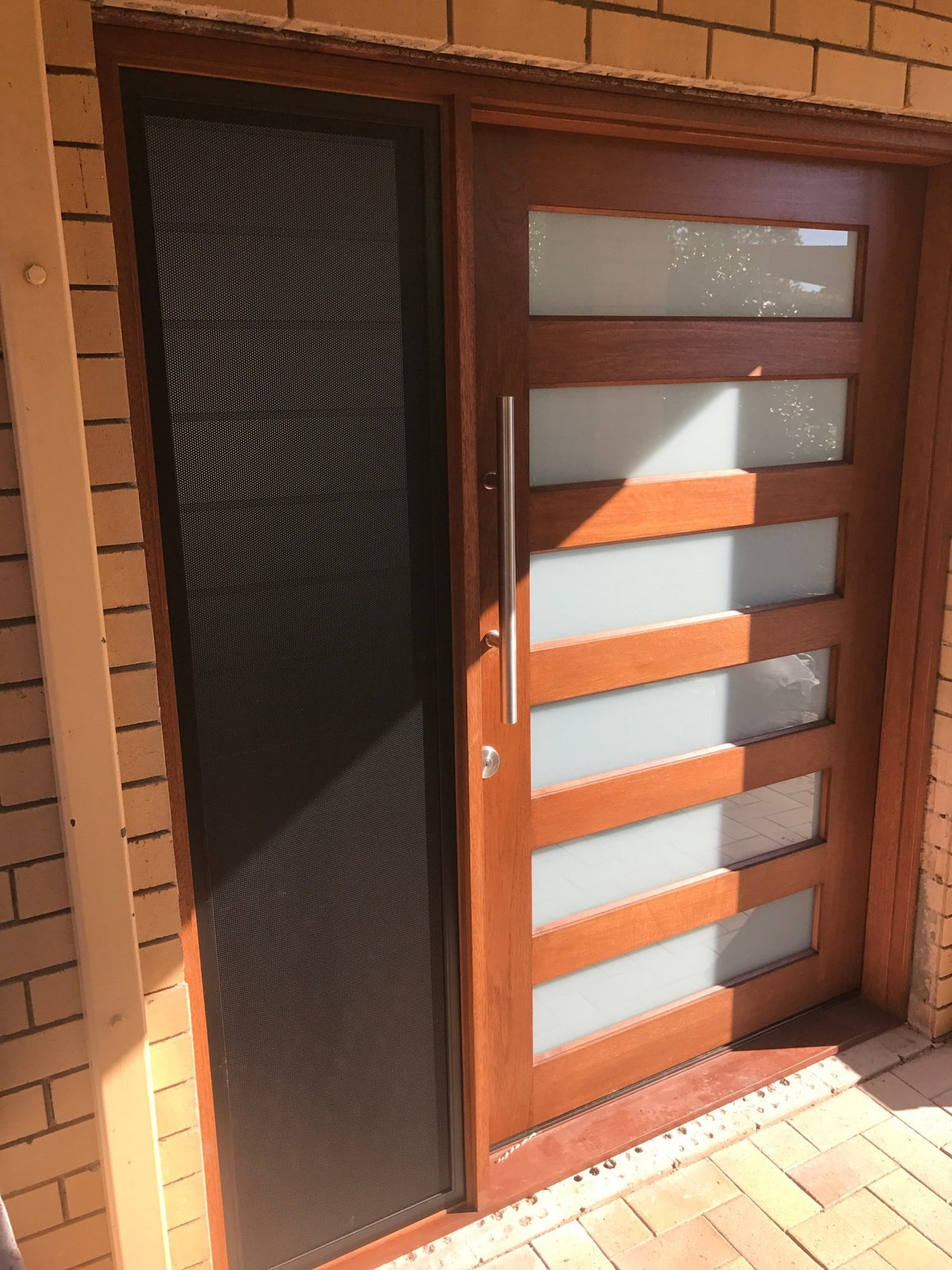 Louvred sidelight security screens - Just Doors QLD