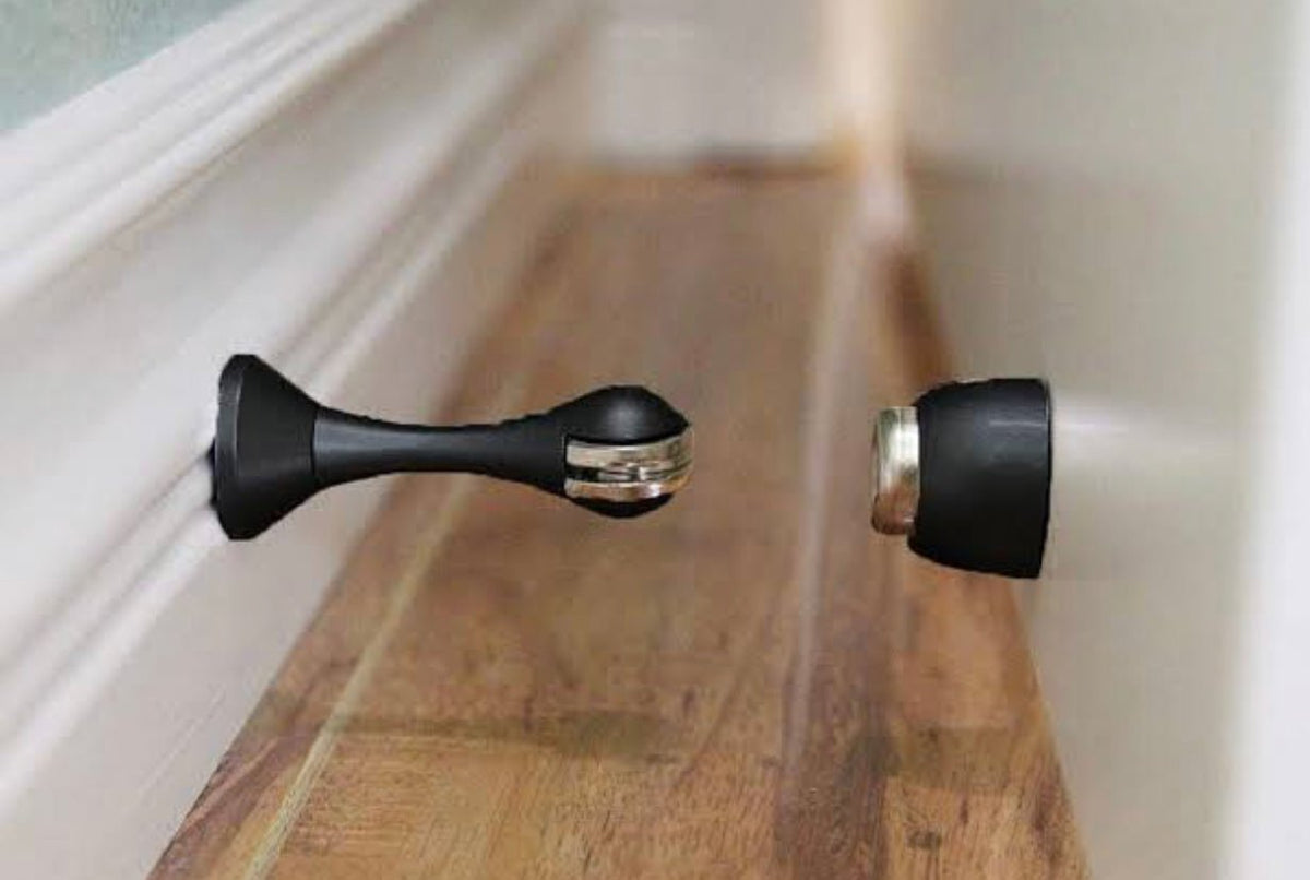 Magnetic Doorstop || ROUND || Satin Nickel or Matte Black - Just Doors QLD