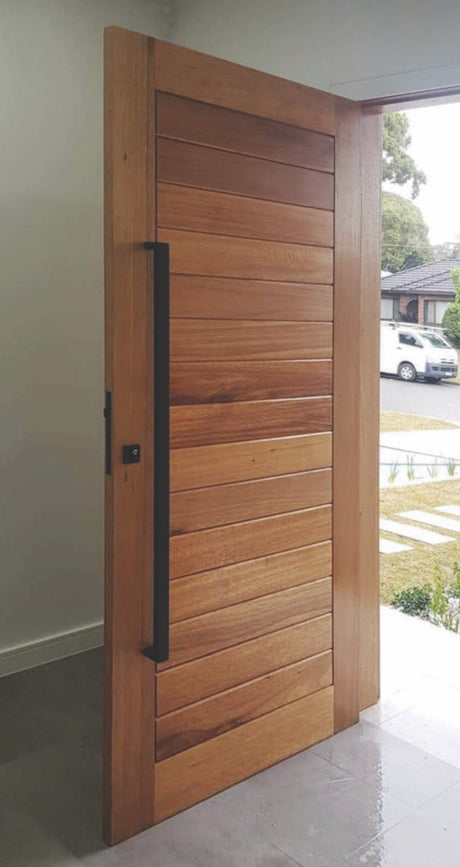 Solid Horizontal Plank Rail & Stile 1200 x 2040 x 40mm Large Door & Frame Package - Just Doors QLD