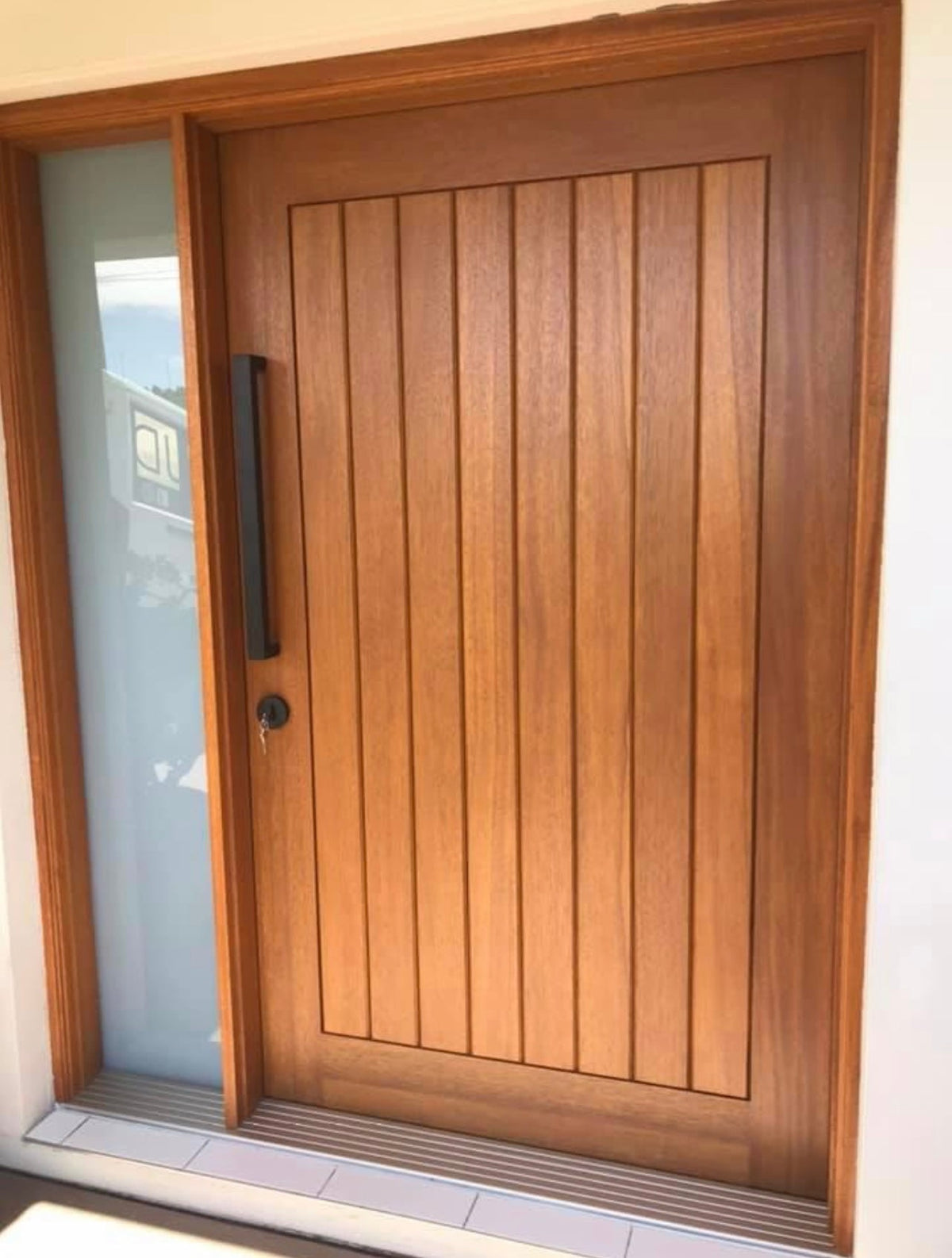Solid Vertical Plank Rail & Stile 1200 x 2040 x 40mm Door & Frame Package - Just Doors QLD