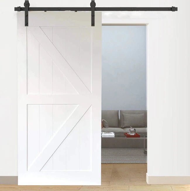 White Brace Barn Door - Just Doors QLD